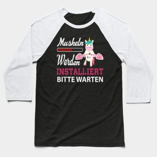 Unicorn Muscles Weightlifting Baseball T-Shirt